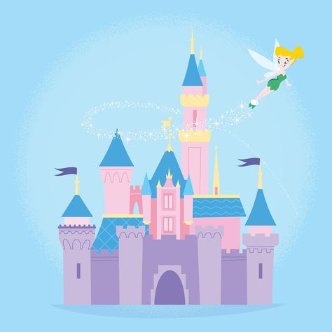 Disney Castle Animation, Princess Castle Drawing, Castle Drawing Easy, Disney Castle Drawing, Castillo Disney, Castle Embroidery, Sleeping Beauty Castle Disneyland, Daniel Clark, Disneyland Party