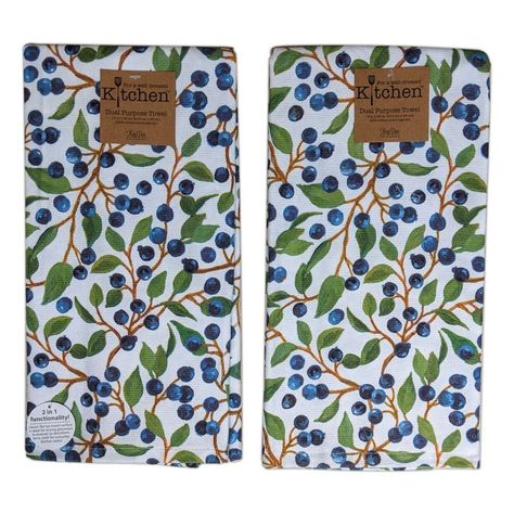 Set of 2 Lakeside Retreat BLUEBERRIES Kitchen Towels by Kay Dee Designs - Walmart.com - Walmart.com Lakeside Retreat, Spirit Gifts, Tea Towel Set, Kitchen Towel Set, Kitchen Themes, Linen Textile, Kitchen Tea Towels, Checkered Pattern, Cabin Decor