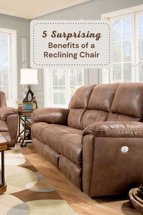 Recliner chairs are best known for their comfort, but they have other valuable qualities as well. Discover the benefits behind recliners and why you need one in your living room! Leather Reclining Couch Living Room, Recliners In Living Room Layout, Modern Reclining Sofa, Reclining Sofa Living Room, Best Recliner Chair, Comfortable Living Room Chairs, Southern Motion, Long Living Room, Recliner Chair Covers