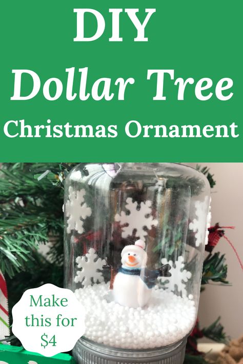 Mason Jar Christmas Ornaments Diy, Plastic Jar Ornaments, Plastic Mason Jar Ornaments, Mason Jar Ornaments Diy, Jar Ornaments Diy, Diy Dollar Tree Ornaments, Dollar Tree Diy Ornaments, Dollar Tree Christmas Ornaments Diy, Dollar Tree Ornaments Diy