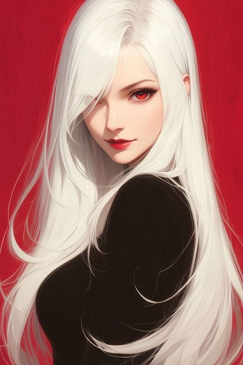 Toreador Vampire, White Hair And Red Eyes, Fantasy Ocs, White Hair Red Eyes, Anime Rpg, Pale Women, Fae Art, Victorian Vampire, Female Vampire