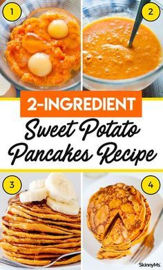 Sweet Potato Pancakes Recipe, Potato Pancakes Recipe, Plats Healthy, Sweet Potato Pancakes, Two Ingredient, Potato Pancakes, God Mat, Sweet Potato Recipes, Pancake Recipe