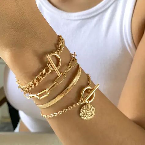 Bones Bracelet, Boho Styl, Gold Bracelet Set, Wrist Jewelry, Stil Boho, The Bangles, Buckle Bracelet, Estilo Punk, Hand Chain