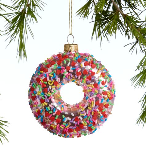 Decorate Christmas Ornaments, Donut Ornament, Decorate Christmas, Sprinkle Donut, Candy Christmas, Home For The Holidays, World Market, Basket Ideas, Christmas Candy