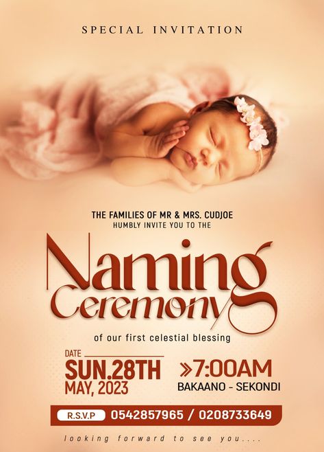 Invitation Card Design For Naming Ceremony, Naming Invitation Card Design, Naming Ceremony Background Design, Child Dedication Invitation Card Design, Naming Ceremony Invitation Card Design, Baby Naming Ceremony Invitation Cards, Child Dedication Design, Naming Ceremony Background, Naming Ceremony Flyer Design