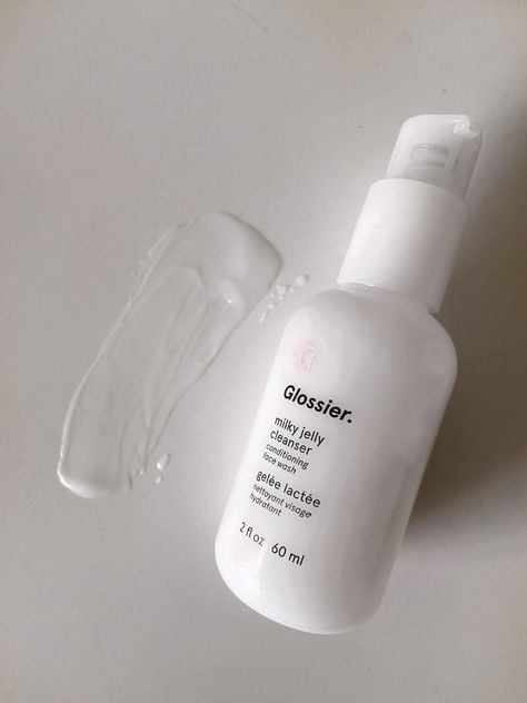 Glossier Moisturizer, Glossier Cleanser, Glossier Milky Jelly Cleanser, Aphrodite Beauty, Cleanser Skincare, Milky Jelly Cleanser, Jelly Cleanser, Skin Aesthetics, Mild Cleanser