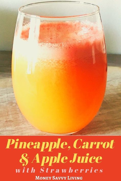 Jus Apel, Carrot Apple Juice, Pineapple Juice Recipes, Fresh Juice Recipes, Pineapple Benefits, Resep Juice, Healthy Juicer Recipes, Juice Cleanse Recipes, Juice Smoothies Recipes