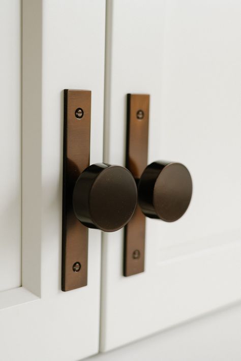 Modern Knob with Backplate - Heirloom Home Shop Dark Cabinets Hardware Ideas, Homestead Life, Ranch Remodel, Dark Decor, Bedroom Floor, Door Designs, Brass Pulls, Kitchen Hardware, Up House