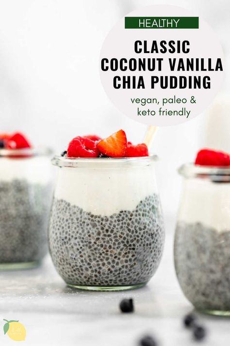 Chia Seed Pudding Coconut Milk, Vanilla Chia Pudding, What Is Healthy Food, Snack Sani, Pudding Chia, Healthy Foods To Make, Chia Recipe, Coconut Chia Pudding, Coconut Chia