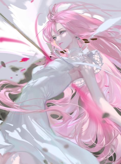 Art Manga, 판타지 아트, 영감을 주는 캐릭터, Art Reference Poses, Art Paint, 그림 그리기, Pretty Art, Pink Hair, Anime Character Design