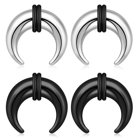 PRICES MAY VARY. 🔥【Size & Color】Gauge Size: 8G(3mm), 6G(4mm), 4G(5mm), 2G(6mm); Inner Diameter: 12mm; Color: Silver and Black. 🔥【Top Material】These septum stretching kits are crafted from top-grade 316L stainless steel, harmless to your health. High-quality electroplating process, long-lasting color retention. Highly polished smooth surface, will not scratch your skin, and easy to clean. 🔥【Multiple Using】The large septum rings are also suitable for ear stretching, nose septum stretching, or o Septum Stretching, Septum Pincher, Horseshoe Septum, Stretched Septum, Ear Stretching, Septum Piercing Jewelry, Nose Septum, Septum Rings, Electroplating Process