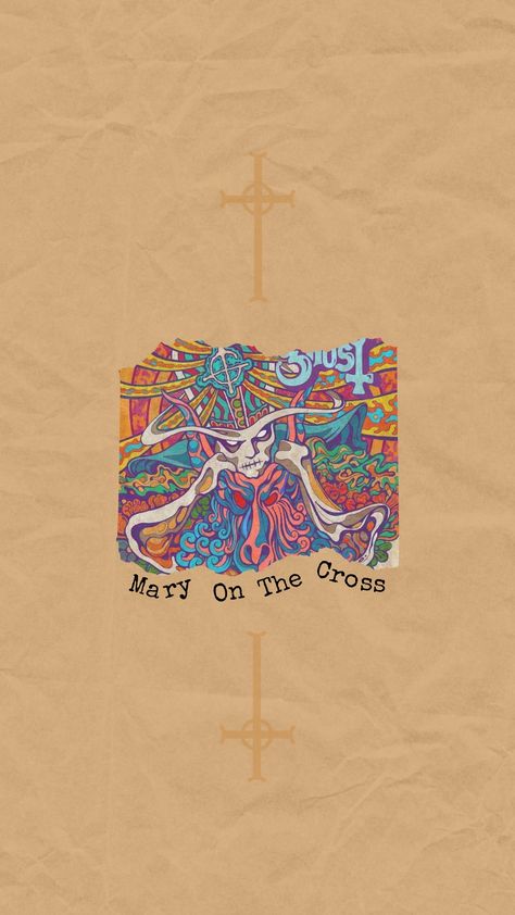 Music of a band Mary On A Cross Poster, Mary On A Cross Aesthetic Ghost, Ghost Band Background Wallpapers, Ghost Band Lyrics Wallpaper, Mary On A Cross Wallpaper, Ghost Album Covers Wallpaper, Ghost Band Wallpaper Iphone Aesthetic, Mary On A Cross Aesthetic, Band Ghost Wallpaper