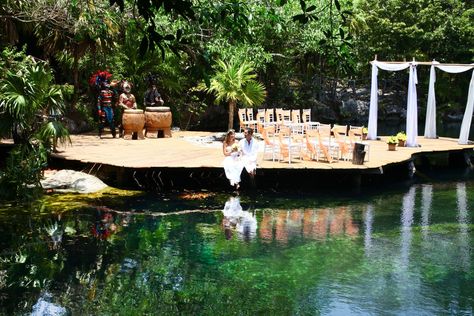 Cenote Cristalino Deck posted by Sandos Caracol Eco Resort in Carretera Puerto Juarez-Chetumal Km. 295, Solidaridad Playa del Carmen, Quintana Roo , Mexico 77710 #eventspace All Inclusive Mexico, Caribbean Decor, Royalton Riviera Cancun, Wedding Resort, Unique Destination Wedding, All Inclusive Wedding Packages, All Inclusive Wedding, Eco Resort, Tulum Wedding