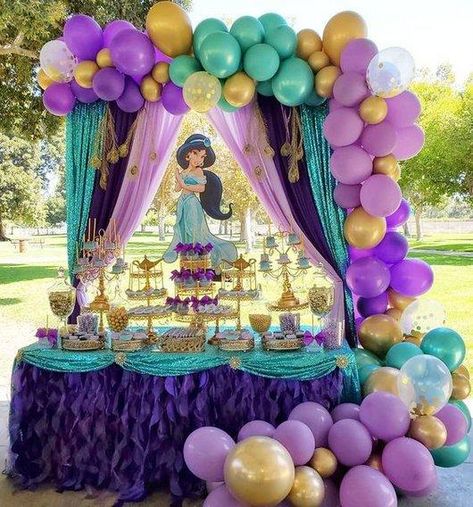 Maravillosas ideas para tu fiesta de Aladdín Jasmine Birthday Cake, Jasmine Birthday Party, Princess Jasmine Party, Aladdin Birthday Party, Princess Jasmine Birthday Party, 4de Verjaardag, Aladdin Party, Princess Jasmine Birthday, Jasmine Party