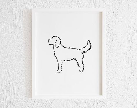 Doodle Wall, Gallery Wall Bedroom, Dog Line Art, Dinosaur Drawing, Dog Line, Poodle Mix, Poodle Puppy, Art Et Illustration, Art And Illustration