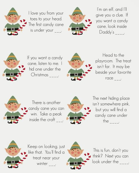 East Coast Mommy: Elf on the Shelf - Candy Cane Scavenger Hunt {free printable clues} Candy Cane Scavenger Hunt, Treasure Hunt Clues, Christmas Scavenger Hunt, Awesome Elf On The Shelf Ideas, Xmas Elf, Elf Antics, Elf Fun, Christmas Preparation, And So It Begins