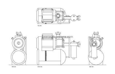 Automatic Water Pump - Free CAD Drawings Pool Houses Plans, House Plans Design, Floor Plans House, One Storey House, Swimming Pool House, Courtyard House Plans, 2 Bedroom House Plans, House Plans 3 Bedroom, 4 Bedroom House Plans