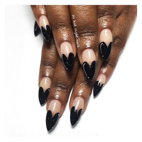 3,459 Likes, 13 Comments - SO HOT RIGHT NAIL (@sohotrightnail) on Instagram: “Black hearts for @_badpolishfetish_ ✌️” Black Heart Nails, Black Hearts, Nail Studio, Heart Nails, Black Heart, How To Do Nails, Natural Nails, Nails Inspiration, Nail Inspo