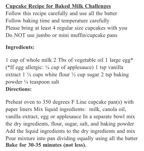 Baked Milk Challenge Recipes, Milk Ladder, Allergy Recipes, Allergen Free Recipes, Milk Allergy, Cupcake Pans, Less Sugar, Cupcake Recipe, Allergy Free Recipes