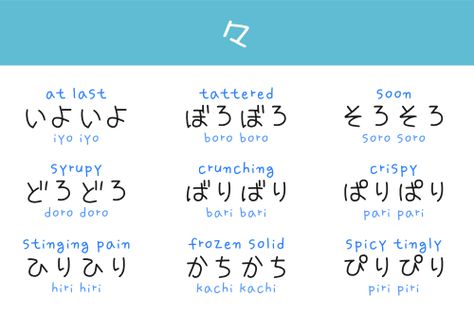 Japanese words arghlblargh! Japanese Onomatopoeia, Kanji Japanese, Materi Bahasa Jepang, Japanese Language Lessons, Learn Japanese Words, Japanese Language Learning, Japanese Phrases, Words And Phrases, Japanese Kanji