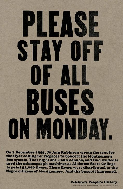 Montgomery Bus Boycott, Bus Boycott, African American History Facts, Song Of The South, Bus System, 1 December, History Posters, Alabama State, Please Stay