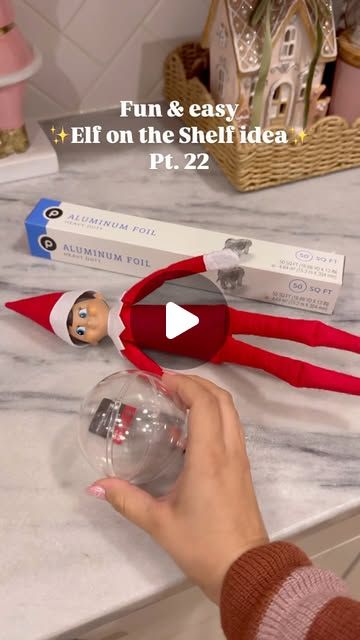 Karina Alyza on Instagram: "Fun and easy Elf on the Shelf idea part 22🎄✨

Just need aluminum foil, clear ornament (you can even cut a regular one or just use aluminum foil on its hat) and a moon picture. The stars and lights aren’t necessary but adds a nice touch.😊

#elfontheshelf #easyelfontheshelf #elfontheshelfadventures #elfontheshelfastronaut #astronaut #space #outterspace #momlife #christmascountdown"