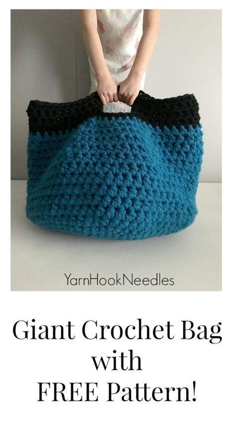 Large Tote Bag Pattern, Giant Crochet, Purses Patterns, Toy Clutter, Funky Bags, Toy Bin, Crochet Market, Crochet Baskets, Crochet Shell Stitch