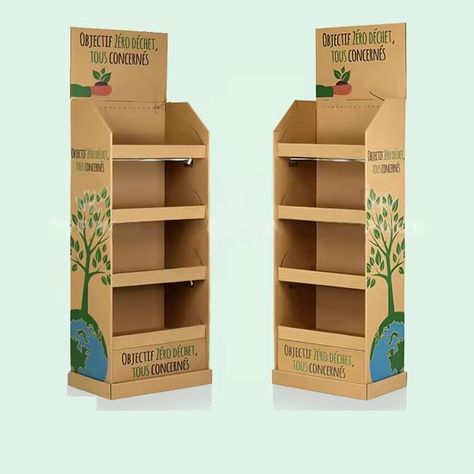 Custom Supermarket Retail Display Stand Kraft Paper Pop up Display Rack shelf Cardboard Display Stand With Hook Pop Up Display, Cardboard Display Stand, Cosmetics Display Stand, Pallet Display, Custom Table Top, Tea Display, Shop Stand, Cardboard Display, Packing Ideas