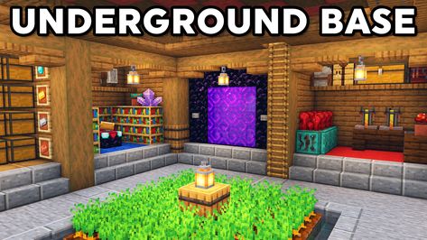 Check out the tutorial on my YouTube! Secret Underground Base, Minecraft Underground Base, Minecraft Enchantments, Enchanting Table, Minecraft Underground, Base Tutorial, Minecraft Secrets, Underground House, Secret House