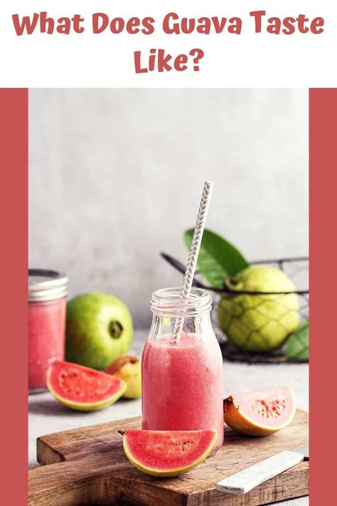 So what does guava taste like? Stop by to learn more about this rich, sweet tropical fruit! Guava Juice Recipe, Guava Fruit, Quick Lunch Recipes, Guava Juice, Edible Seeds, Refreshing Drinks Recipes, Sour Soup, Fruit Mixes, Juice Recipe