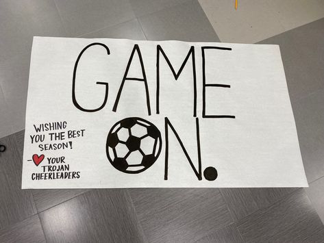 Sign For Soccer Game, Sports Posters High School Soccer, Soccer Spirit Signs, Volleyball Spirit Posters, Soccer Signs For Games Posters, Soccer Posters High School Ideas, Soccer Posters For Games, Basketball Poster Ideas Signs Funny, Soccer Signs Posters High Schools