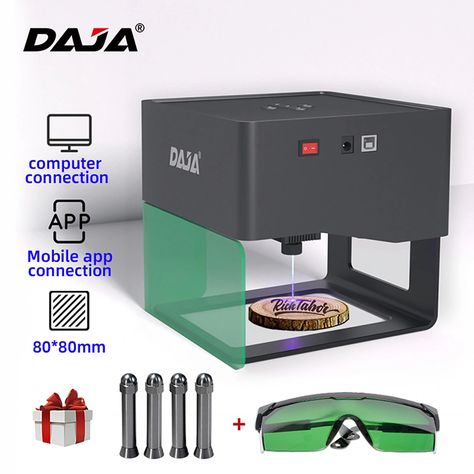 Portable DAJA DJ6 3W Laser Engraver with 4Pcs Raised Columns + Goggles 80x80mm Carving Area
DIY Marking Engraving Machine for DIY Handcraft Logo Mark Printer Support Wireless Mobile Connection Wood Ceramics Kraft Papers Leathers Plastic Bamboos Portable Printer, Craft Area, Laser Cnc, Laser Engraving Machine, Mini Logos, Engraving Machine, Picture Logo, Woodworking Wood, Laser Machine