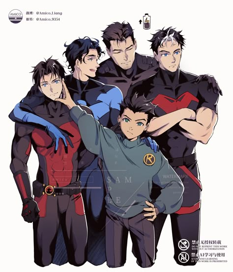 Nightwing Robin, Superman X Batman, Instagram Boys, Hiro Big Hero 6, Robin Comics, Wayne Family, Bat Boys, Univers Dc, Batman Artwork