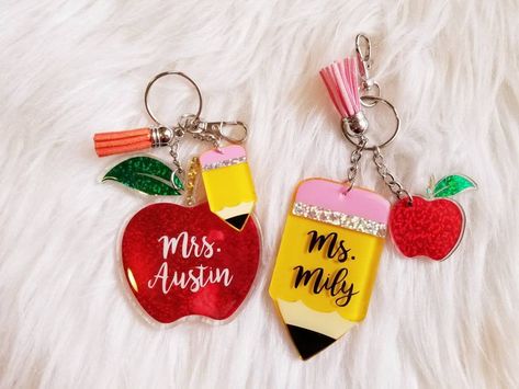 Teacher Keychain Gift, Best Teacher Appreciation Gifts, Teacher Wishlist, Pencil Keychain, Best Teacher Gift, Teacher Keychain, Appreciation Gifts Diy, Teacher Appreciation Gifts Diy, Keychain Ideas