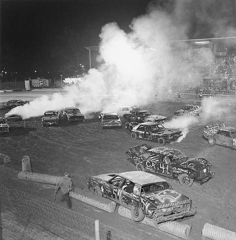 Demolition Derby's .... This was a favorite weekend Summer event that I just loved. I even did one Powder Puff Derby (girls/ladies only) but lost ...lol..so much fun and a great way to spend time with the guys!  :) Demolition Derby Aesthetic, Baileys Aesthetic, Dark Americana, Demolition Derby Cars, Crash Into Me, Stunt Man, Mechanical Drawing, Demo Derby, Road Race Car