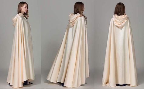 Cape Reference, Bridal Cloak, Daenerys Targaryen Dress, Tsunade Senju, Bride Dress Simple, Green Clothing, Hooded Cape, Capes For Women, Black Clothing