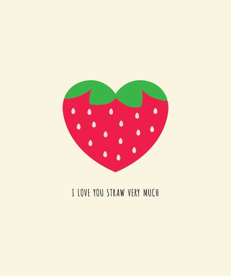 Strawberry Heart Cute Strawberry Illustration, Strawberries Quotes, Strawberry Quotes, Strawberry Notes, Strawberry Logo, Fruit Quotes, Heart Strawberry, Kids Food Crafts, Strawberry Heart