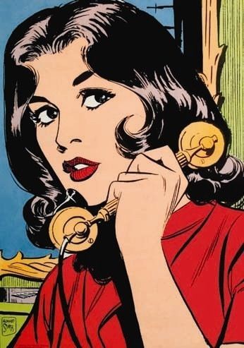 PopArtGirls Vintage                                                                                                                                                                                 Más Talking On The Phone, On The Phone, Pop Art, A Woman, Art