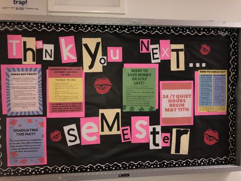 Magazine Bulletin Board, Bulletin Board Ideas For Clubs, Barbie Ra Bulletin Board, Ra In And Out Board, November Bulletin Board Ideas College, Ra Community Bulletin Board, Senior Class Bulletin Board Ideas, Move Out Bulletin Board Ra, College Dorm Bulletin Boards