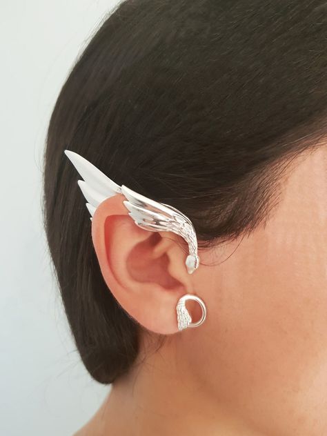 Elven Ear cuff Silver Ear Rings Festival Jewellery Fairy | Etsy Silver Ear Rings, Festival Jewellery, Ear Cuff Silver, Burning Men, Elf Ear Cuff, Fairy Ears, Gold Tissue Paper, Elf Ears, Ear Ring