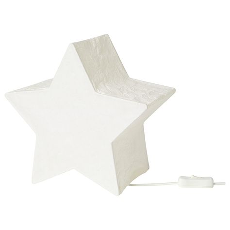 STRÅLA LED table lamp, star-shaped/white, 97/8" - IKEA Ikea Strala, Ikea Lamp, Kids Flooring, Star Lamp, Organization Furniture, Opal White, Led Table Lamp, Paper Frames, Led Chandelier