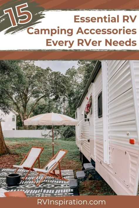 Are you new to RVing and need help figuring out what you need? While there are many amazing RV camping accessories out there that can make camping easier, there are some RV camping accessories that you simply can’t successfully RV without and some that you really don’t want to skip (trust me). So today, we’re making it easy for you as a new RVer or one ready to up their game. Here’s your shopping list, covering 15 essential RV camping accessories every RVer needs. #rvinspiration #rvaccessories Rv Camping Accessories, Rv Skirting, Rv Water Filter, Rv Inspiration, Rv Gear, Rv Dreams, Rv Types, Rv Maintenance, Rv Water