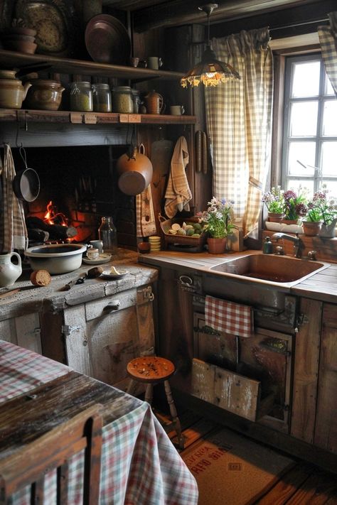 17 Rustic Kitchen Design Inspirations You Will Love! - My Decor Inspo Feminine Bedroom Design, Rustic Cottage Kitchens, Small Rustic Kitchens, Countryside Living, Sage Green Kitchen, Cosy Kitchen, Kitchen Rustic, Country Kitchens, Cabinet Remodel