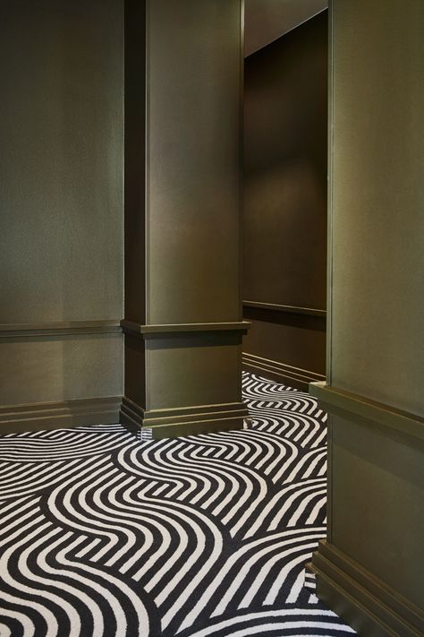 Marble Bar Top, Room 237, Art Deco Floor, Art Deco Hotel, Hotel Corridor, Hotel Hallway, Corridor Design, Geometric Carpet, Glazed Tiles