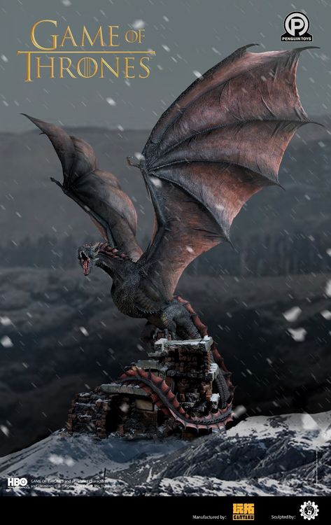 Game Of Thrones Drogon, Drogon Game Of Thrones, Anime Statue, Science Art Projects, Harley Davidson Artwork, Game Of Thrones Dragons, A Game Of Thrones, Bronze Dragon, Got Dragons