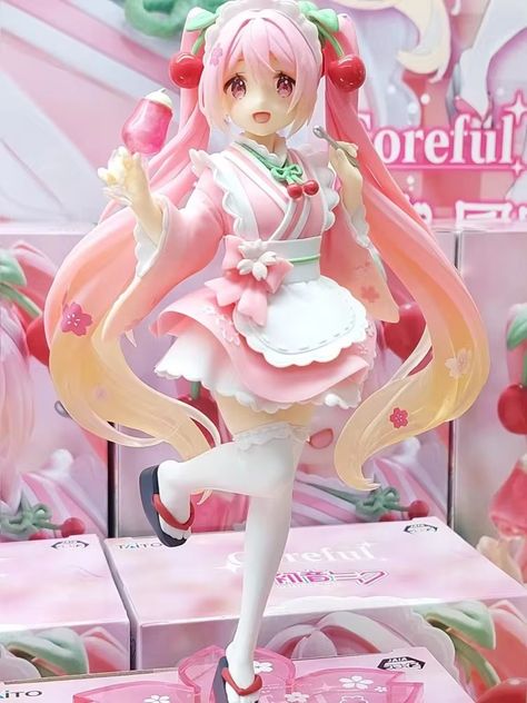 Original Taito Hatsune Miku Coreful Sakura Wafuu Kissa Ver. Maid Figure Anime Figurine Model Gk Collectible Toy Kawaii Gift - AliExpress Pink Hatsune Miku, Anime Figures Kawaii, Kawaii Figures, Sakura Miku, Anime Figurine, Anime Model, Figure Anime, Kawaii Toys, Kawaii Gifts