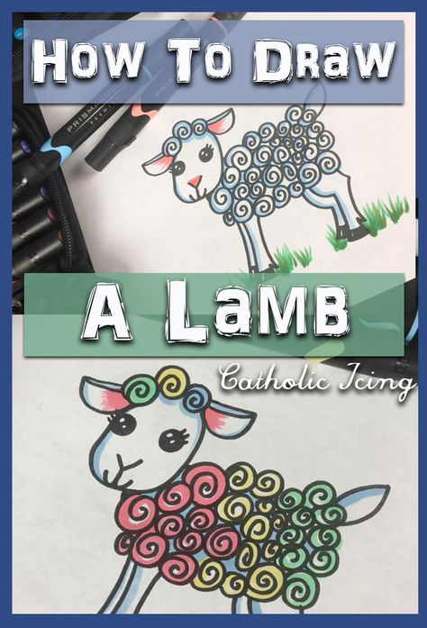 This step by step video shows kids how to draw a whimsical spiral lamb step by step. So fun, easy, and free! #catholicicing #goodshepherd #lambofgod #howtodraw #biblecraft #lamb #sheep Easter Doodles Easy Step By Step, How To Draw A Lamb Step By Step, Draw A Sheep, How To Draw A Lamb, Lamb Art, Lamb Drawing, Lamb Pictures, Diy Projects That Sell Well, Spiral Drawing