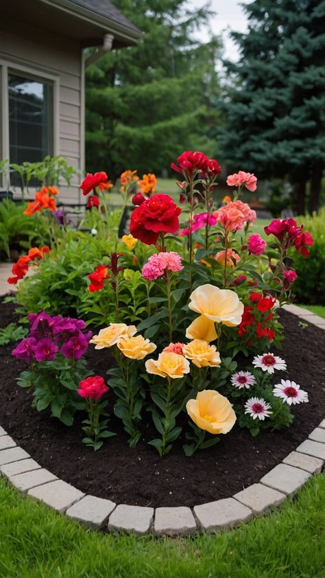 Transform your home's exterior with stunning flower beds in front of house In our latest blog post we share creative and stylish ideas for rock gardens that are both beautiful and low maintenance Explore raised flower bed concepts that thrive in full sun incorporating easy perennial plants for lasting color You'll also find tips on using rustic white rocks to enhance your landscaping design Whether youre a DIY enthusiast or looking for simple updates our guide will inspire yo Petunias In Flower Beds, Lily Flower Bed, Front Flower Bed, Front Of House Flower Beds, Raised Flower Bed, Easy Perennials, White Rocks, Front Flower Beds, Raised Flower Beds