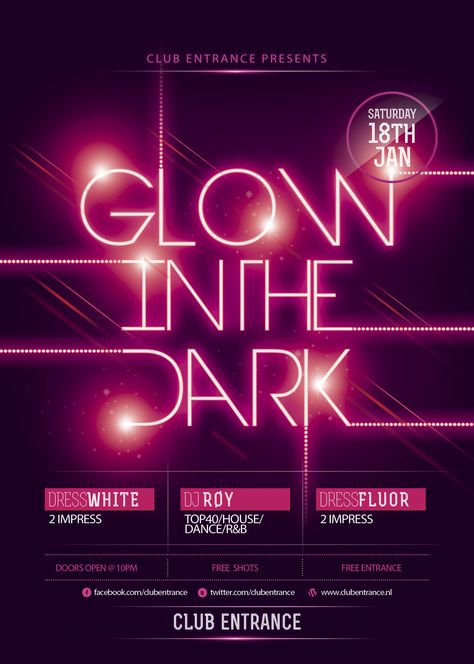 desain pamflet Flyer Inspiration, Graphic Design School, Event Poster Design, Neon Design, Glow Party, Neon Party, Party Poster, Event Poster, Layout Inspiration