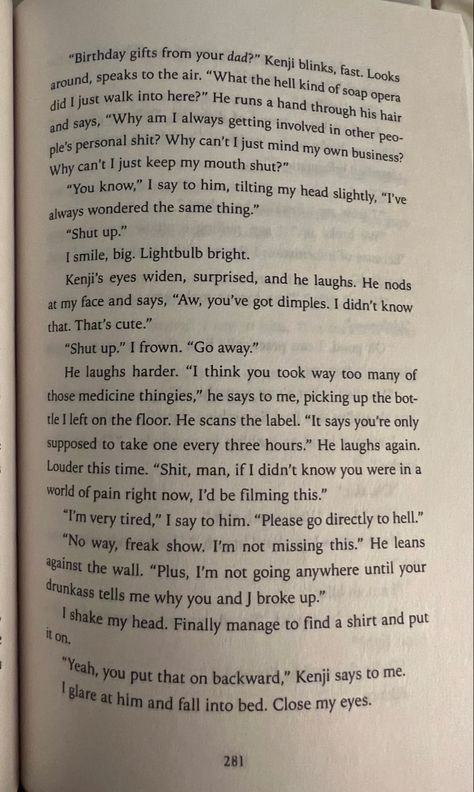 Juliette breaks up with Aaron and Kenji walks in on him having a panic attack Shatter Me Kenji And Juliette, Kenji And Juliette Quotes, Aaron Warner And Kenji Kishimoto, Aaron Warner And Kenji, Restore Me Quotes, Aaron And Juliette Quotes, Kenji And Warner, Aaron And Kenji, Kenji And Juliette